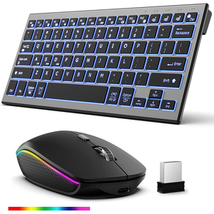 Backlit Wireless Keyboard and Mouse Comb Multi-Device 2.4G Dual Mode Rechargeable