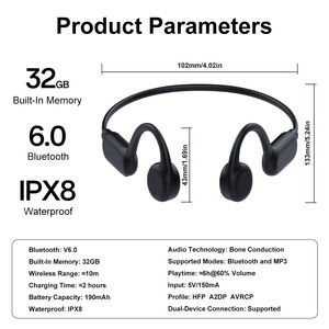 Factory Wholesale X18MAX Bone Conduction Sports Headphones IPX8 Waterproof Swimming Earbuds BT6.0 Open Ear Wireless Earphones